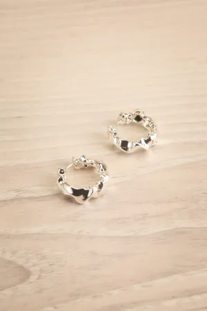 Mellia Silver | Recycled Textured Hoop Earrings