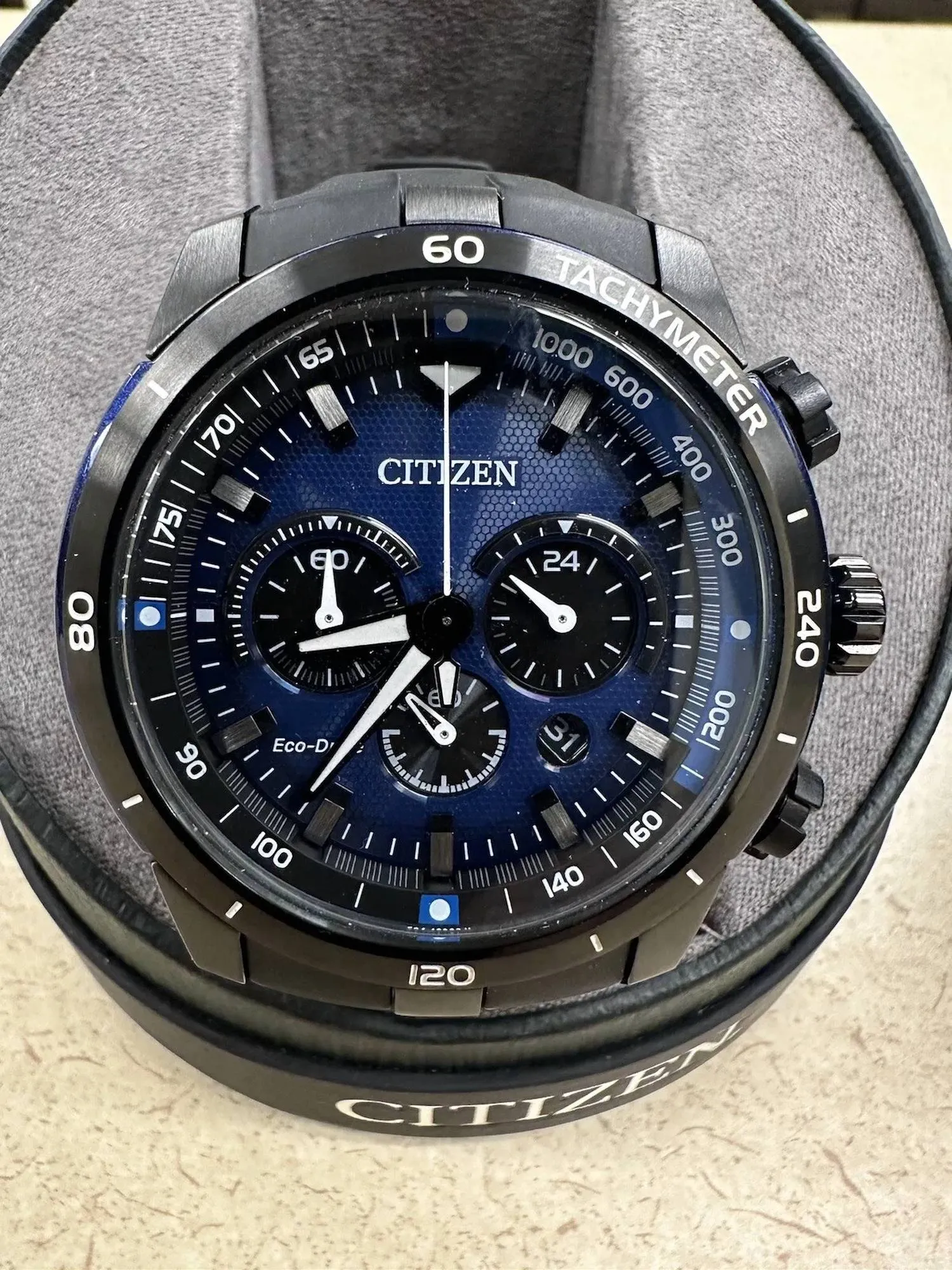 Men's Eco-Drive Ecosphere Wrist Watch In Blue Dial