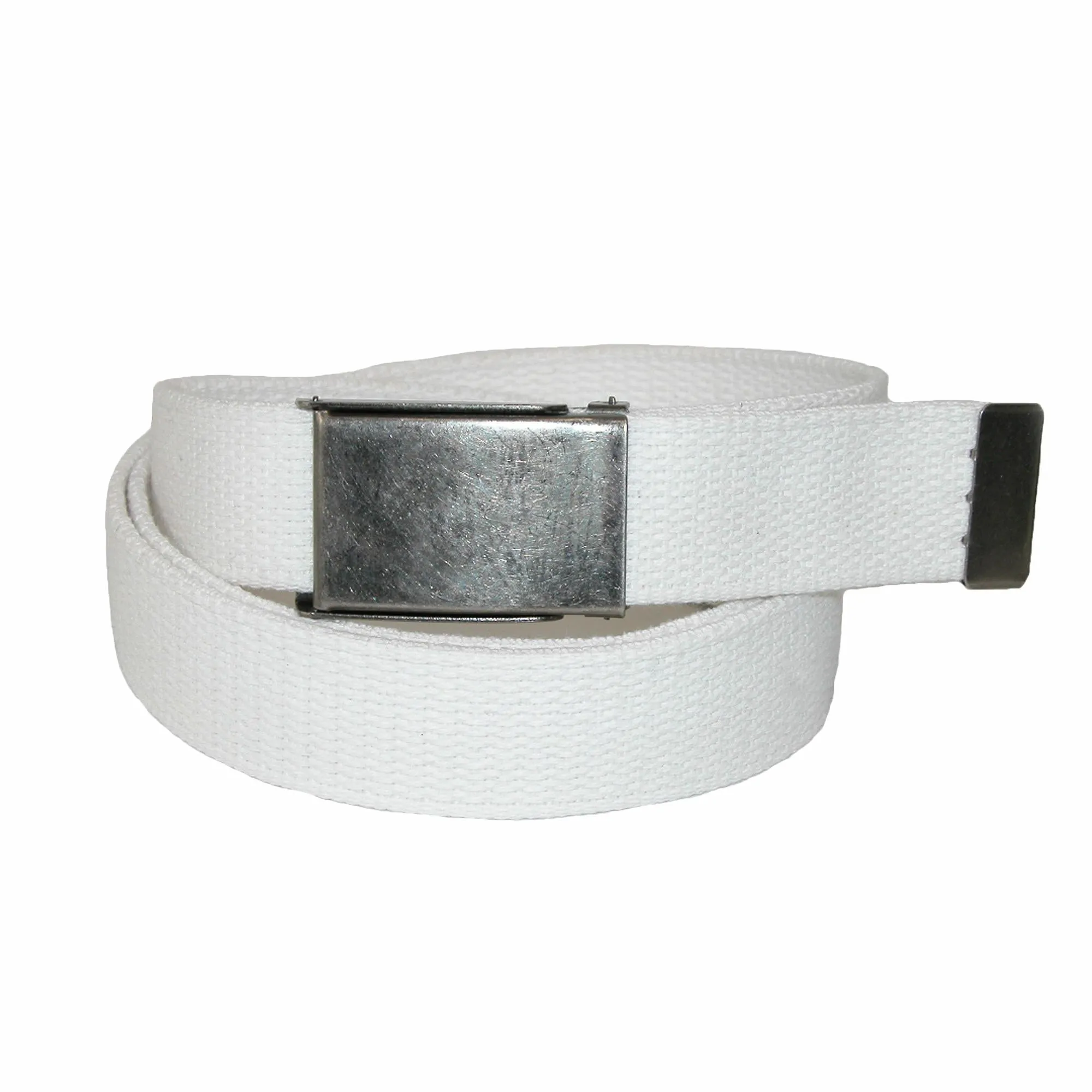 Men's Fabric Belt with Nickel Flip Top Buckle