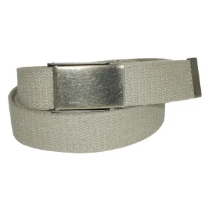 Men's Fabric Belt with Nickel Flip Top Buckle