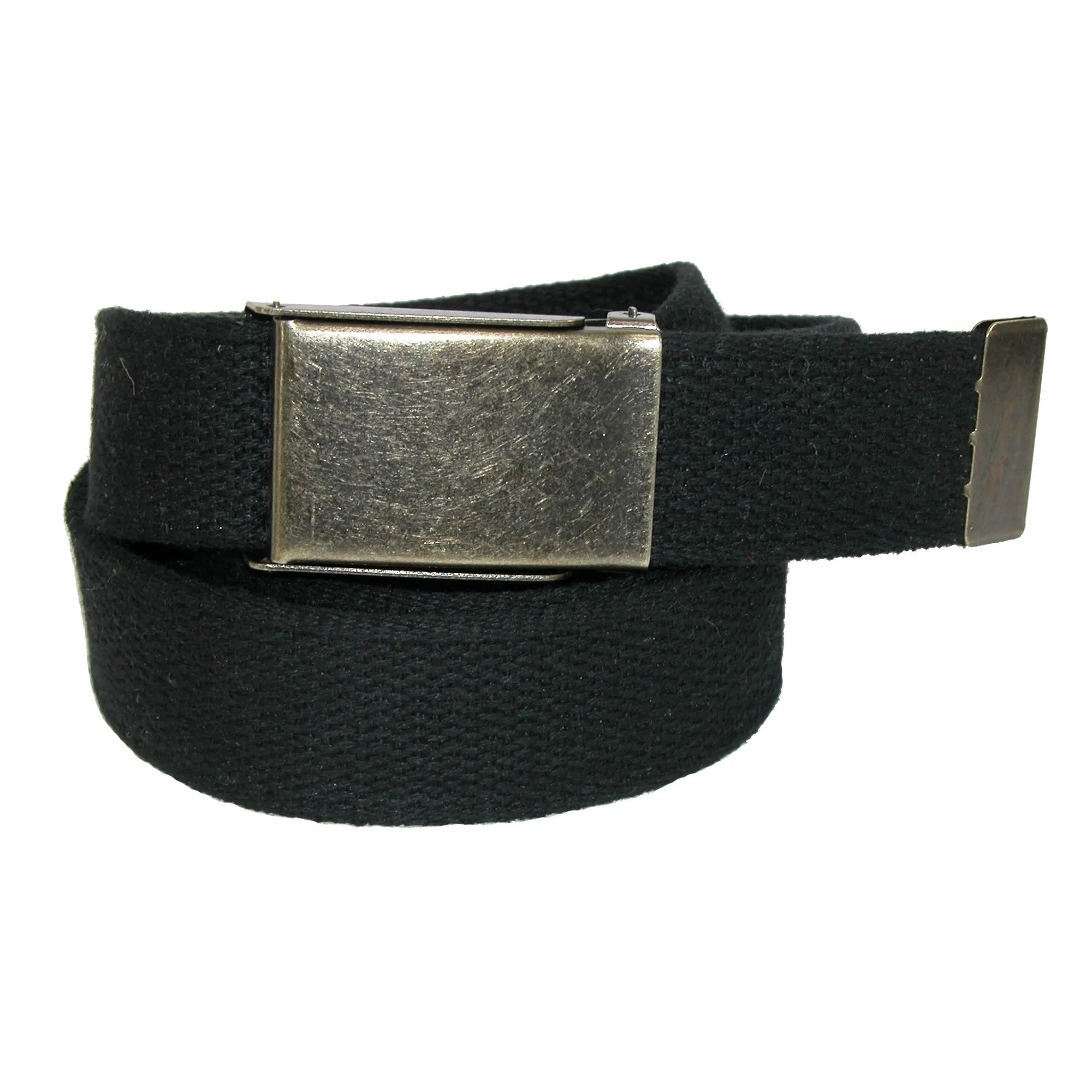 Men's Fabric Belt with Nickel Flip Top Buckle