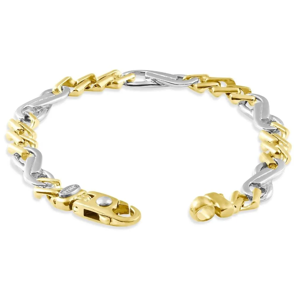 Men's Figaro Link 14k Gold (40gram) or Platinum (65gram) 9.5mm Bracelet 8.25"
