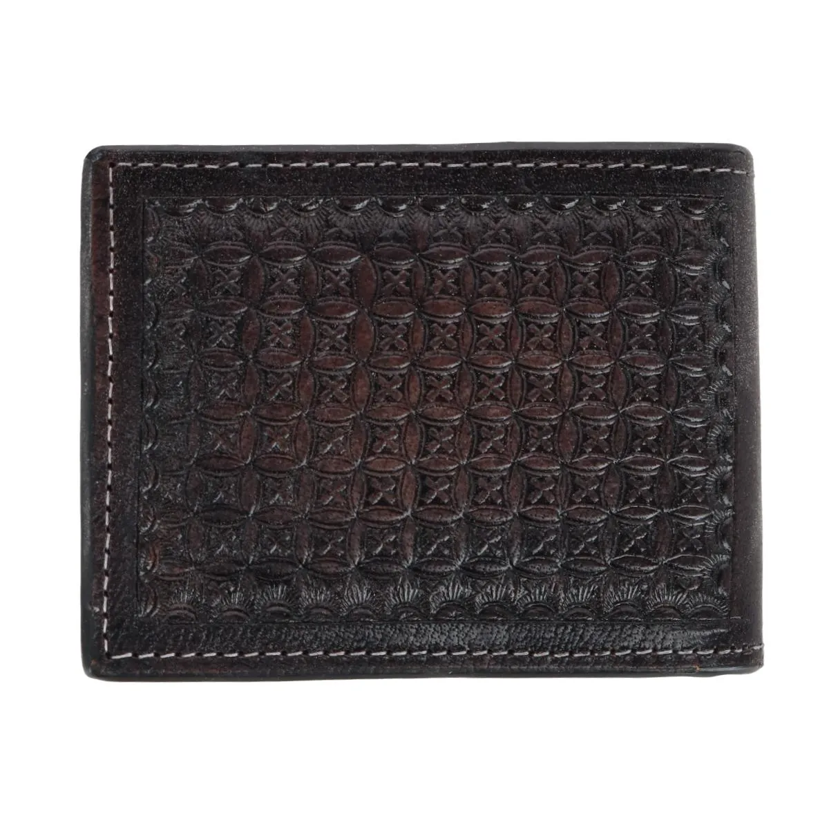 Men's Leather Hand Tooled Bifold Wallet