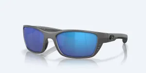 Men's Whitetip Sunglasses In Matte Grey/blue Mirror Polarized Glass