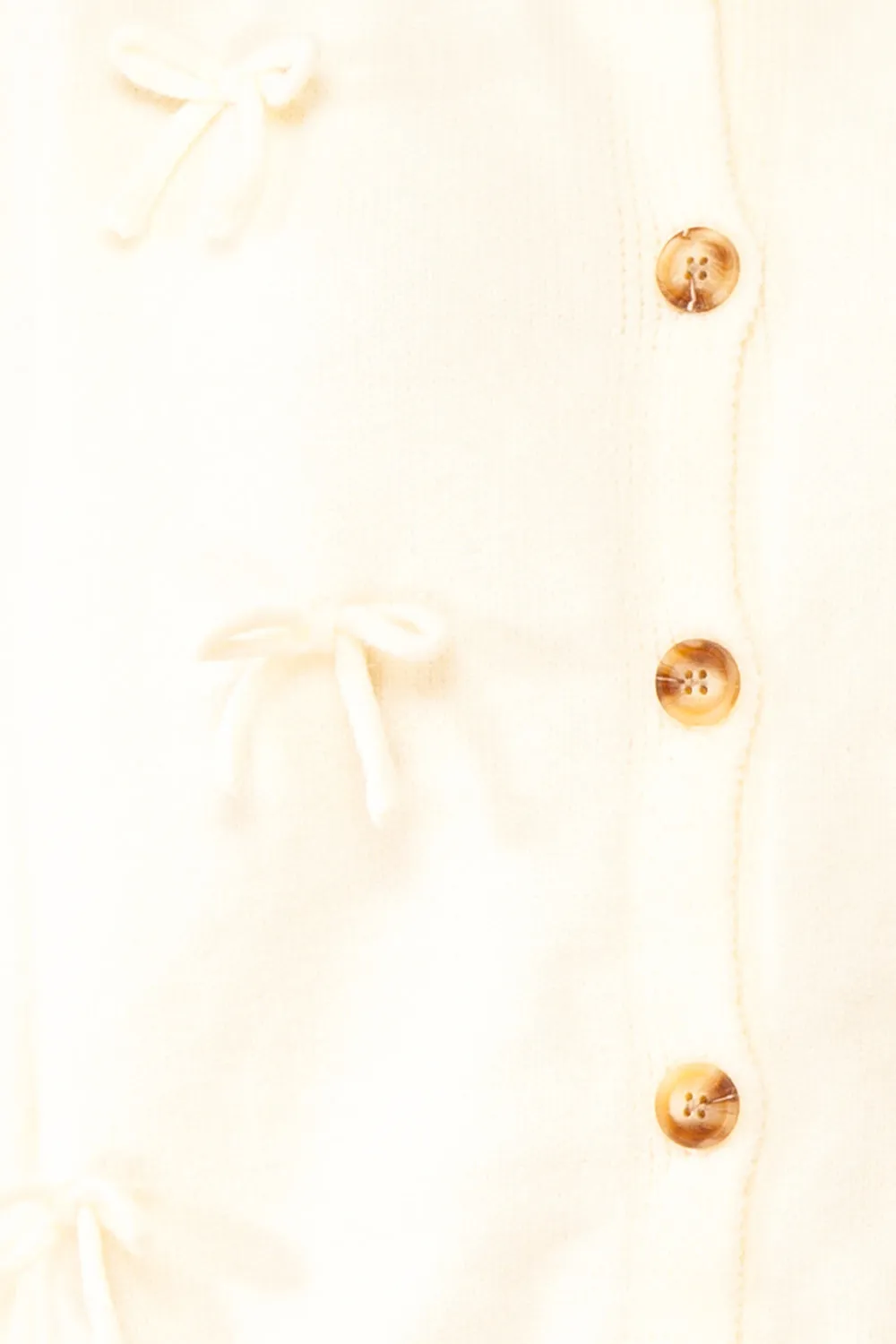 Minara | Ivory Button-Down Cardigan w/ Bows