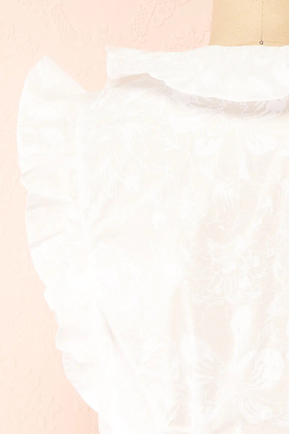 Minjae | White Sleeveless Top w/ Ruffles
