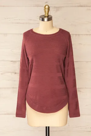 Mirando Mauve | Thin Knit Striped Sweater