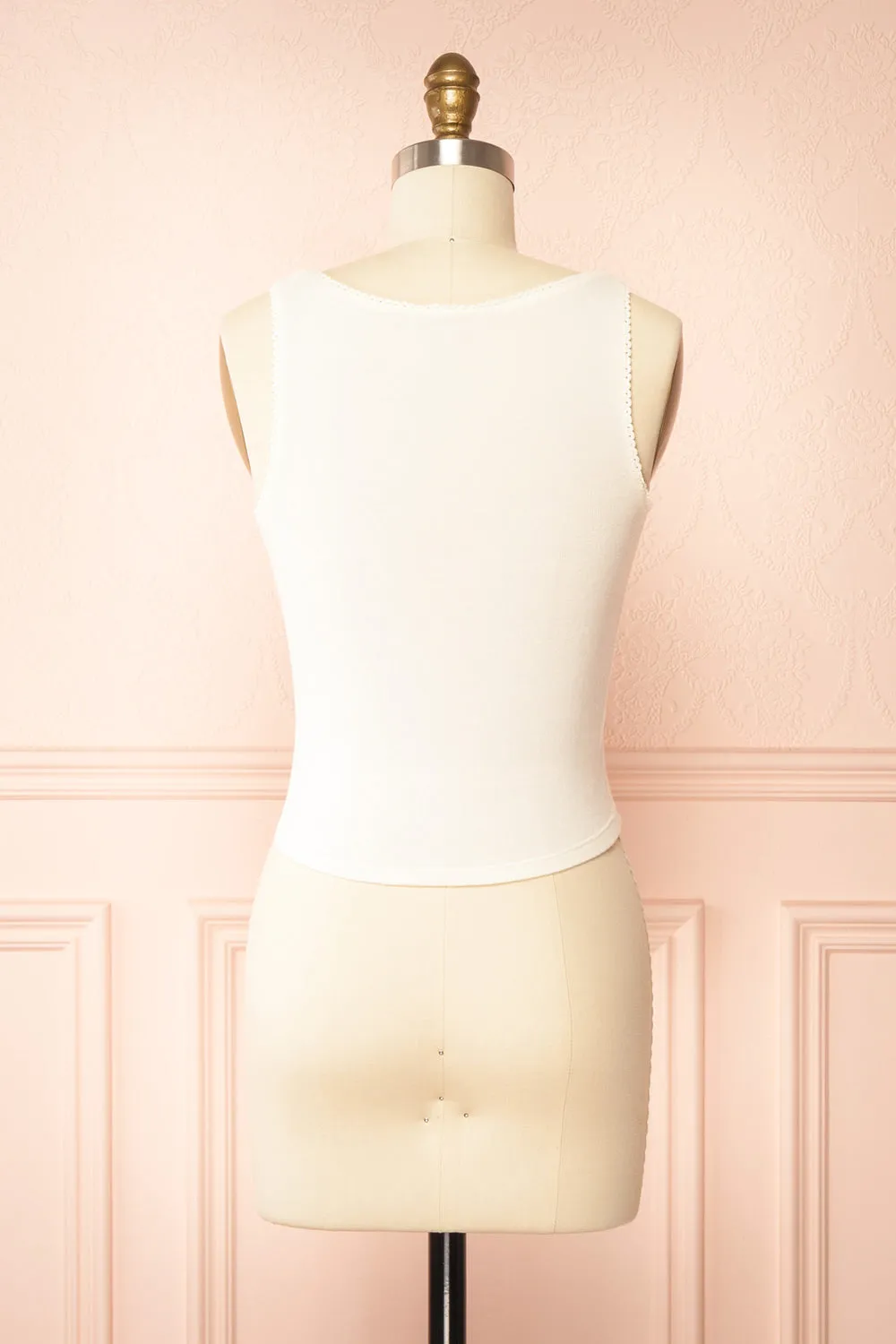 Moncheri | White Pyjama Tank Top w/ Print