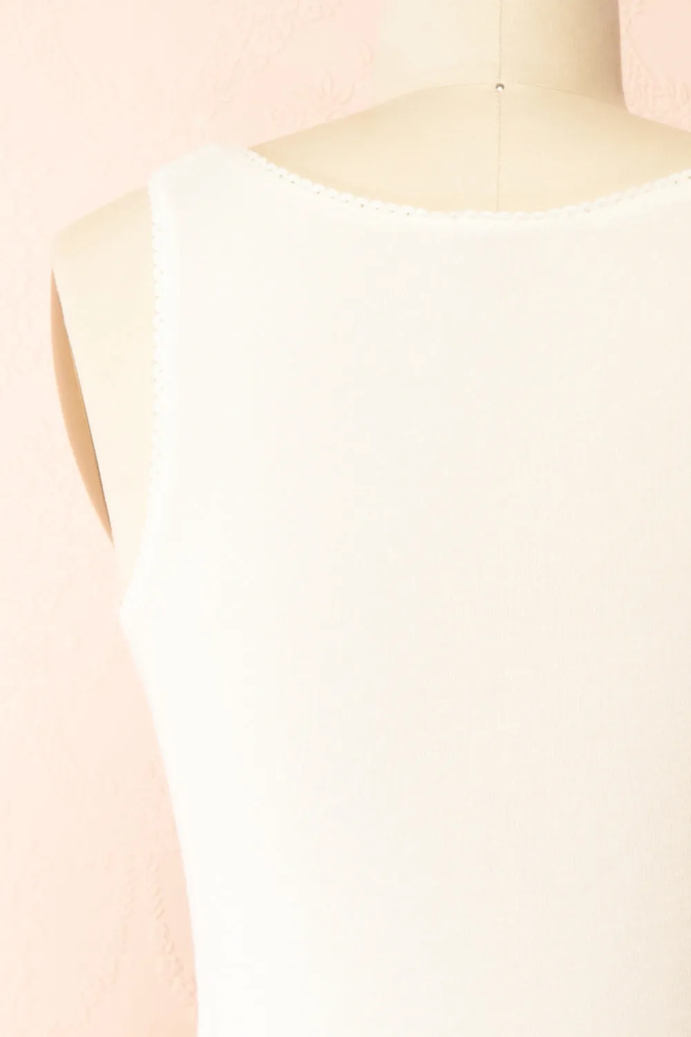 Moncheri | White Pyjama Tank Top w/ Print