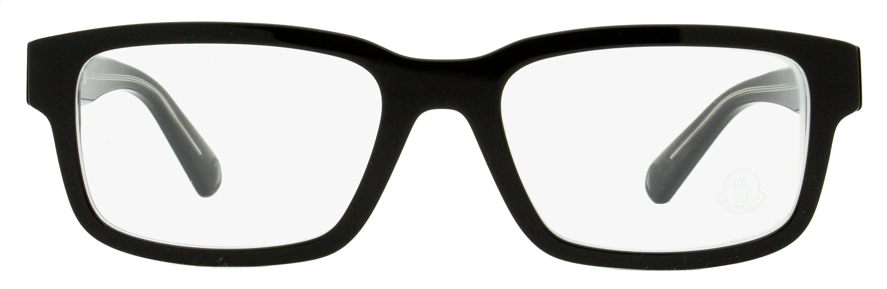 Moncler Men's Rectangular Eyeglasses ML5124 003 Black/Crystal 54mm