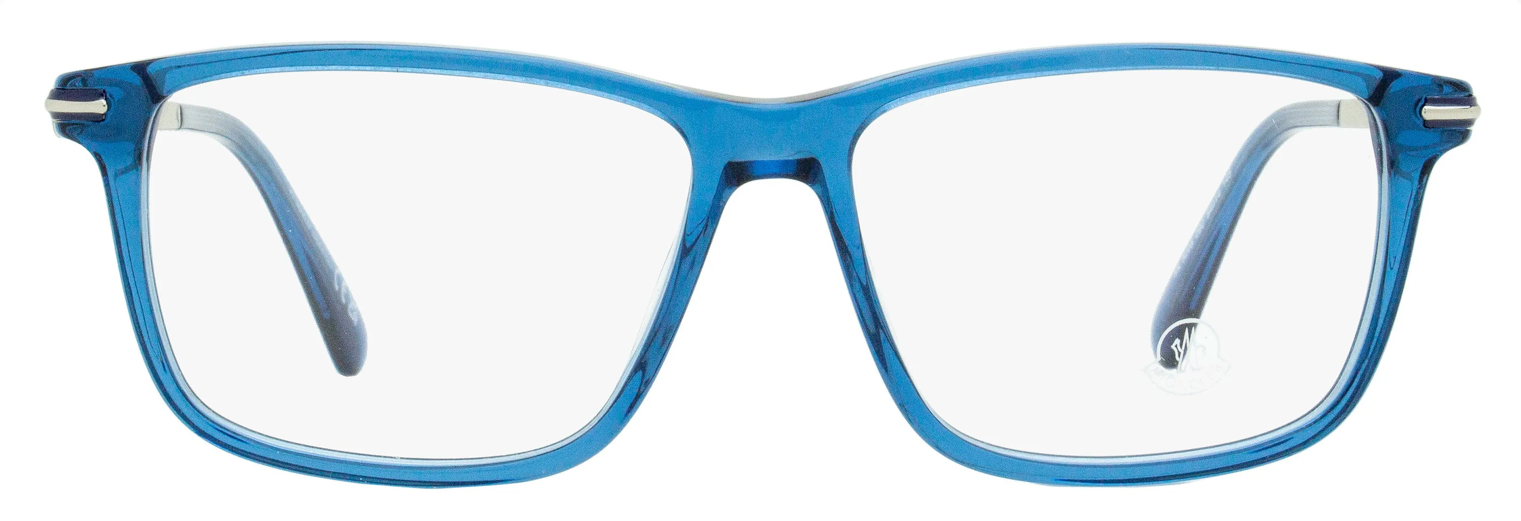 Moncler Men's Rectangular Eyeglasses ML5205 090 Transparent Blue 54mm