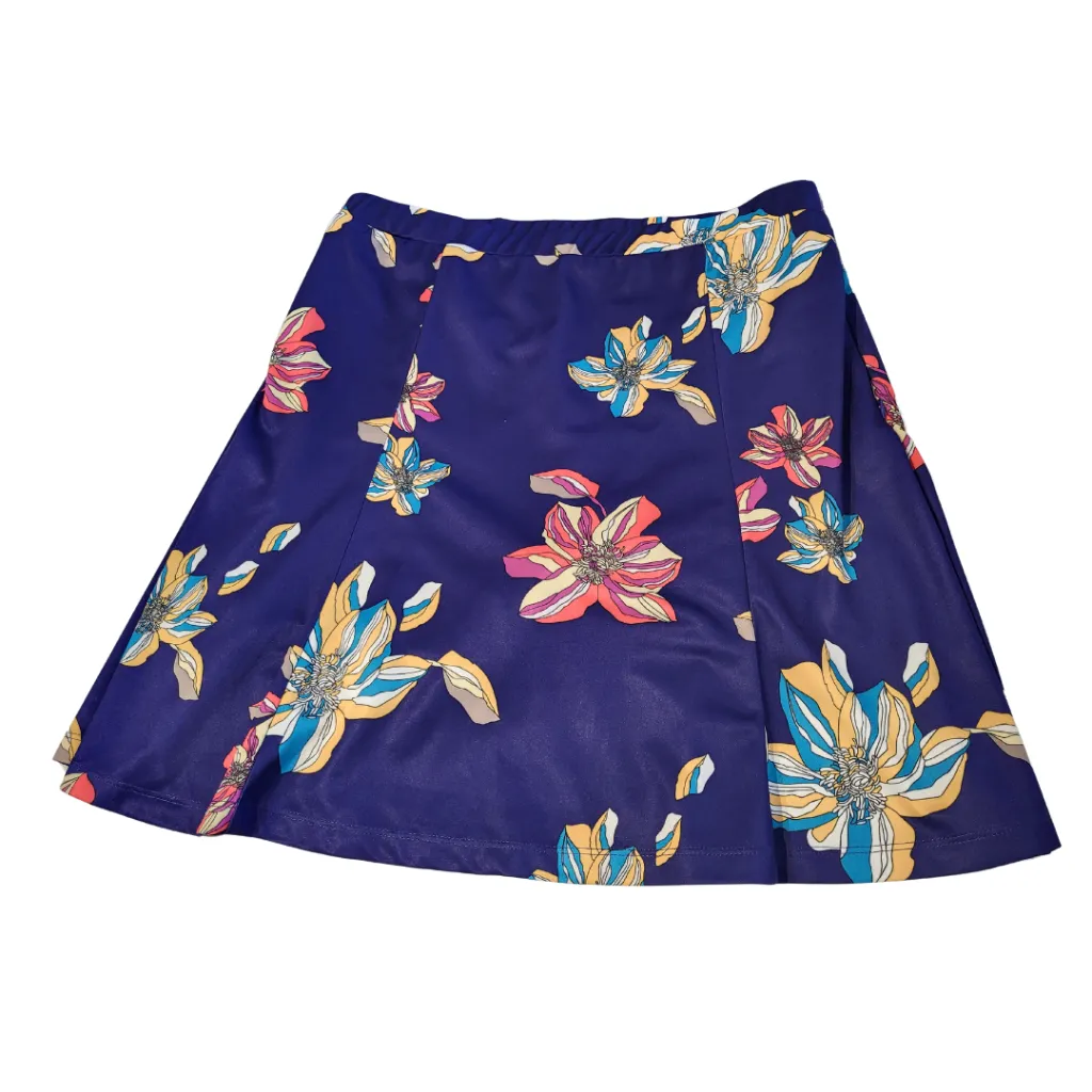 Monterey Club Blue Floral Golf Skort Size L MSP$68