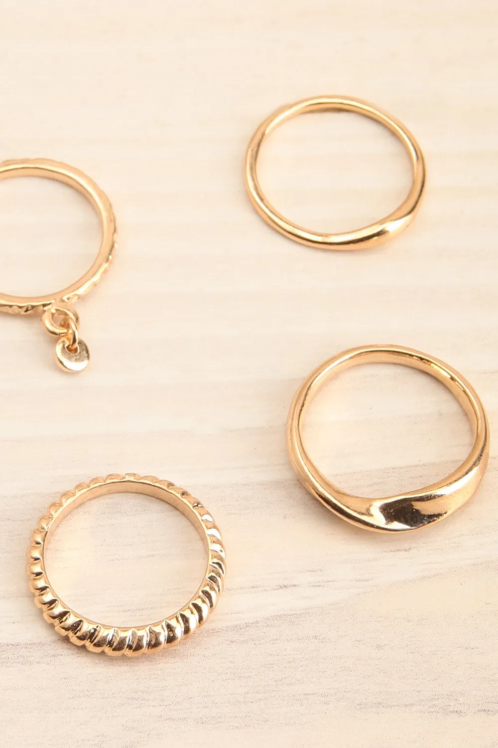 Mosgiel Gold | Set of 7 Stackable Minimalist Rings