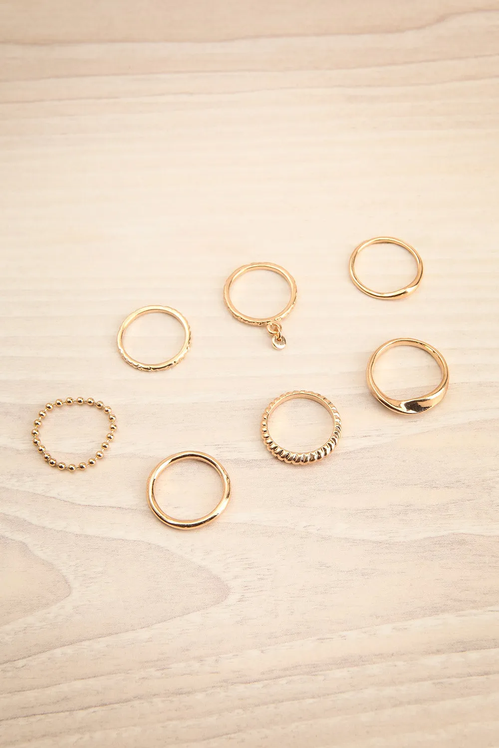 Mosgiel Gold | Set of 7 Stackable Minimalist Rings
