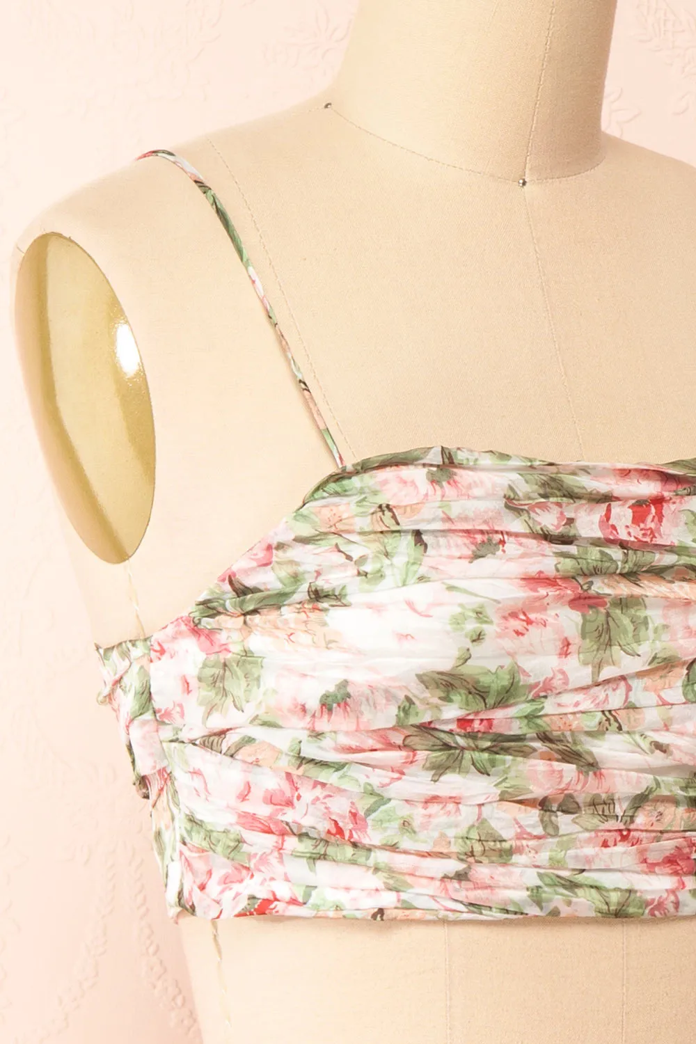 Nanna | Pleated Floral Crop Top