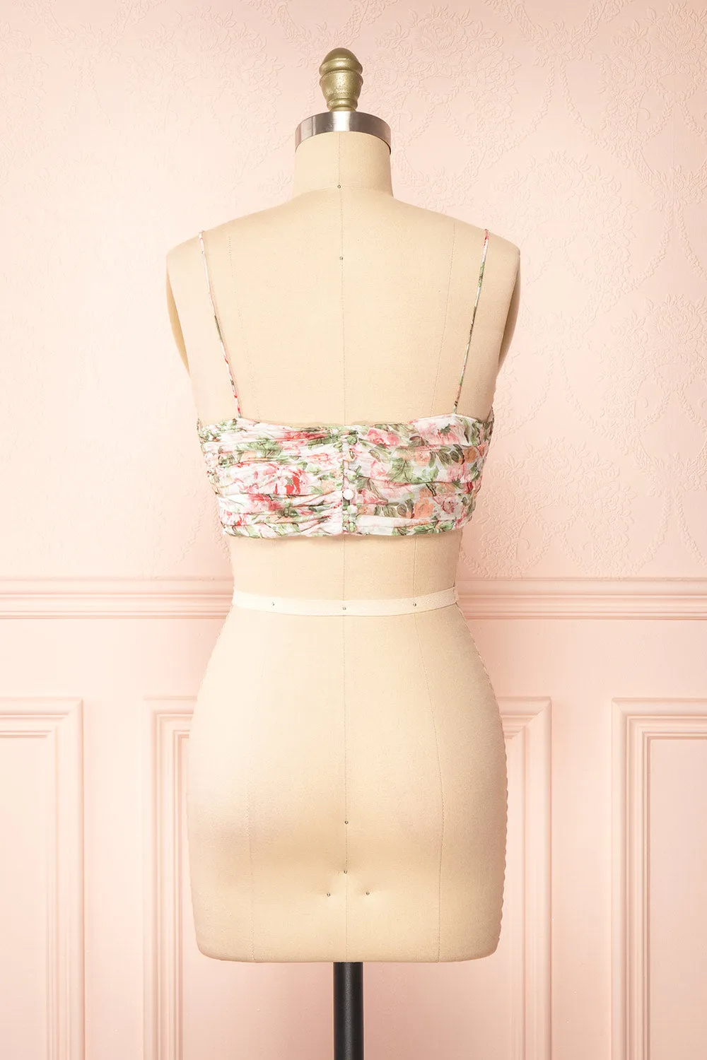 Nanna | Pleated Floral Crop Top