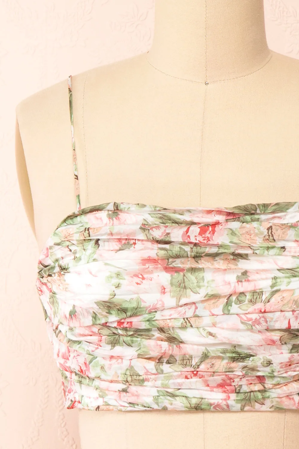 Nanna | Pleated Floral Crop Top