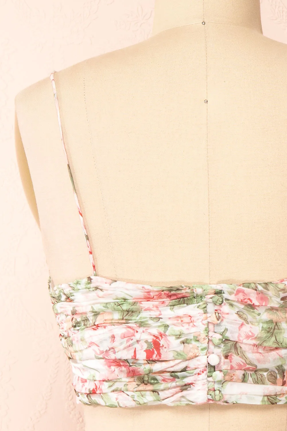 Nanna | Pleated Floral Crop Top