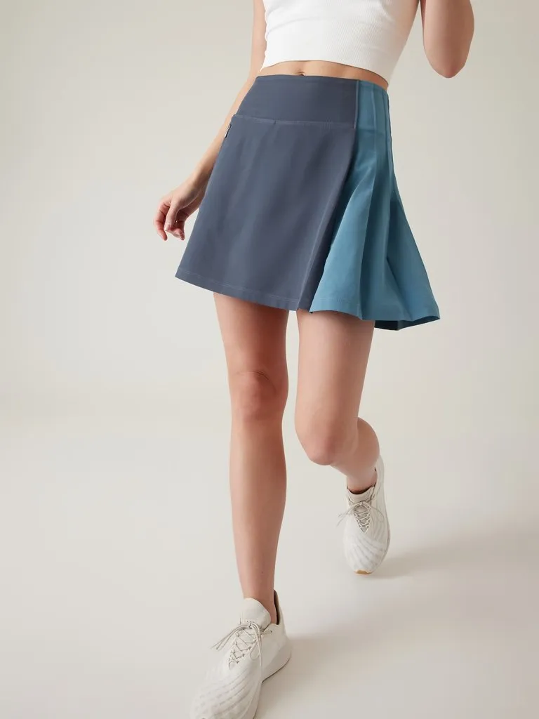 New Athleta Fairway Pleated Skort in Granite Blue MSP$