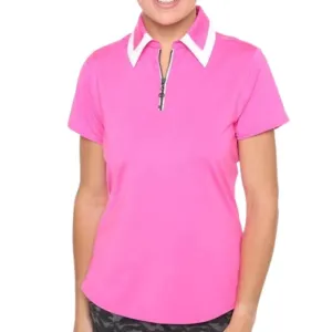 New Belyn Key Birdie Cap Sleeve Golf Top - Hot Pink Size S MSP$108