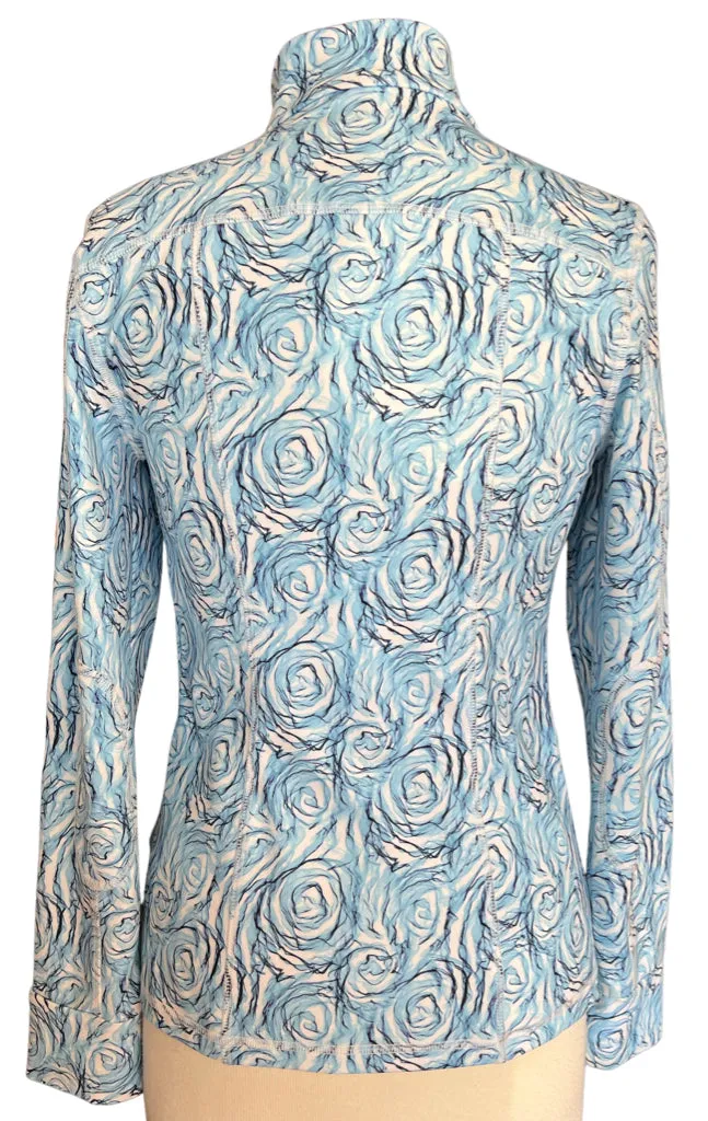 New Beth Depass Scuba Jacket in Blue Columbia Rose Size S MSP$150