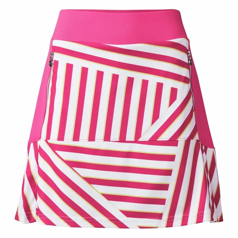 New Daily Sports Stripe Dahlia Pink Golf Skort Size L MSP$119