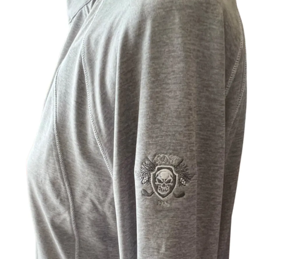 New Footjoy Heather Gray Jersey Knit 1/4 Zip Mid-layer Pullover Size L MSP$95