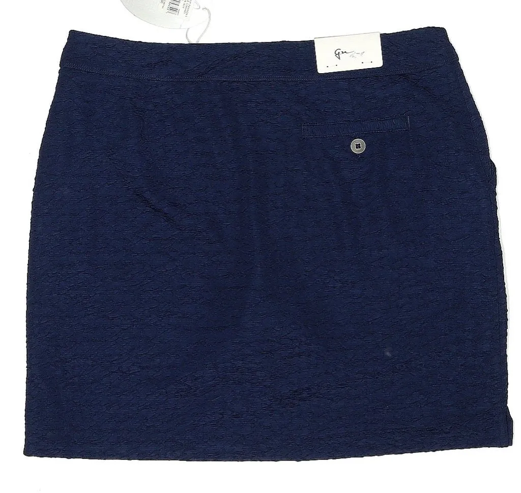 New Greg Norman Navy Textured Pull-on Golf Skort Size S MSP$79