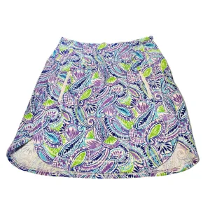 New Ibkul White, Purple & Blue Print Golf Skort Size S MSP$100