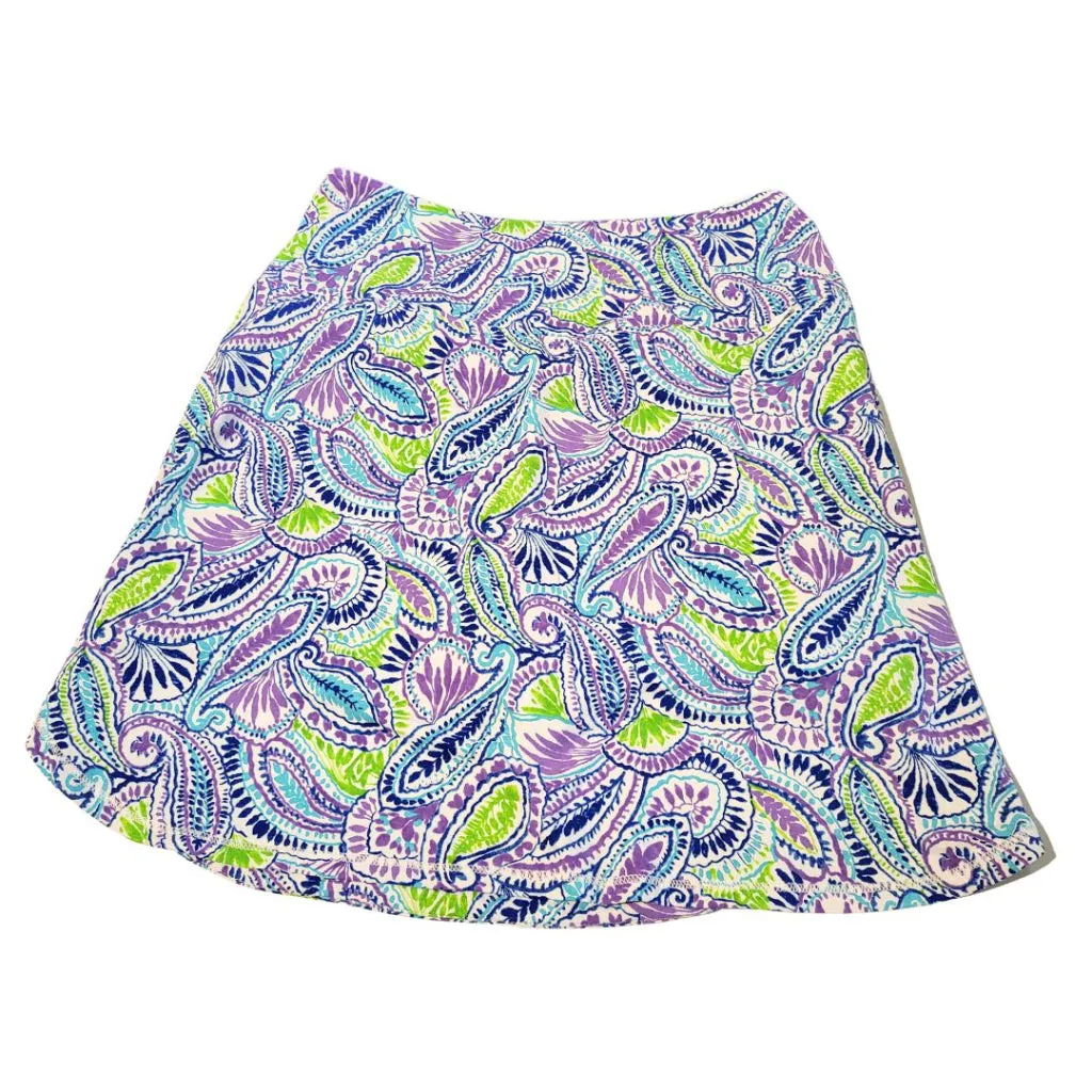 New Ibkul White, Purple & Blue Print Golf Skort Size S MSP$100