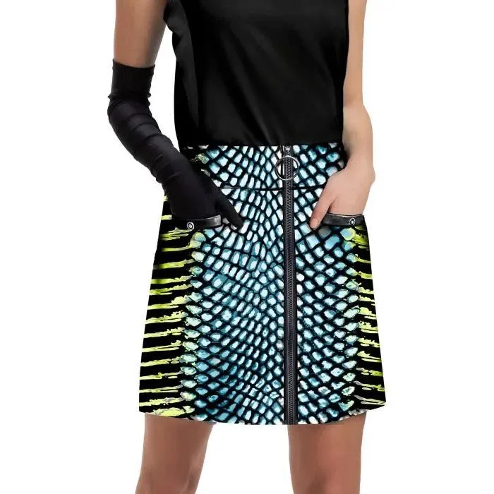 New Jamie Sadock Women's Cobra Print Zipper Golf Skort Size 16 MSP$120