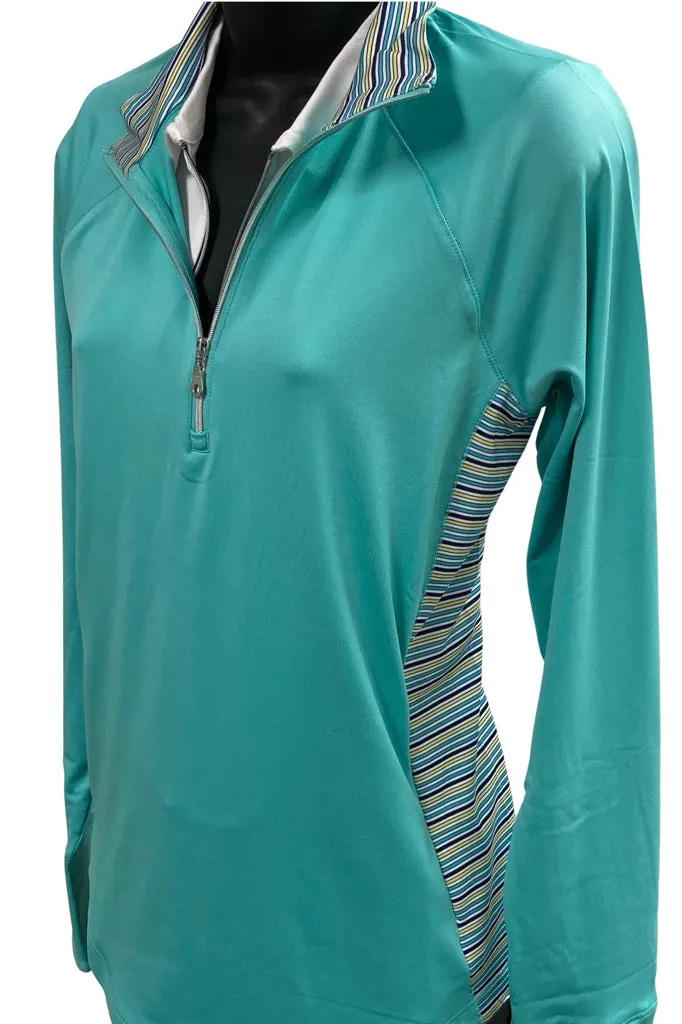 New Kate Lord Green Pullover with Striped Inserts Size 2X