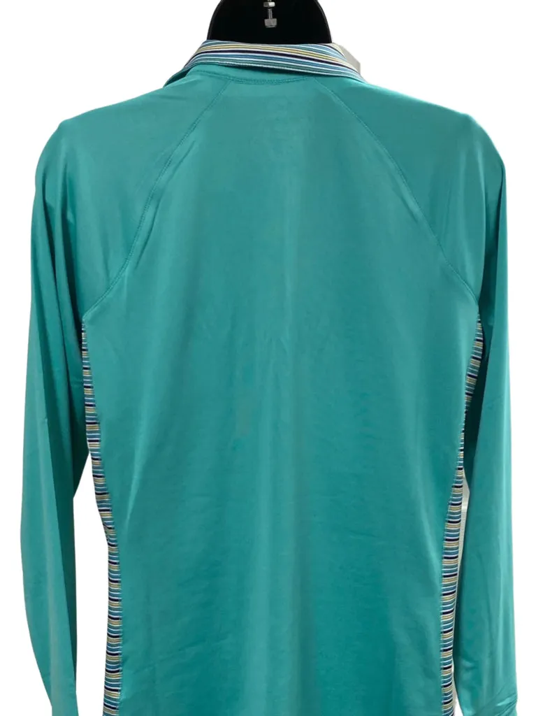 New Kate Lord Green Pullover with Striped Inserts Size 2X