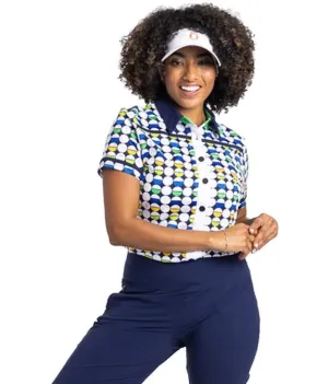 New Kinona Button Up Beauty Short Sleeve Golf Top - Mod-Dit Size XXL MSP$119