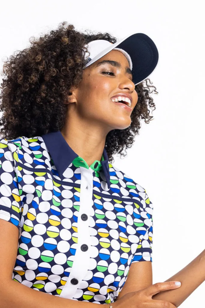 New Kinona Button Up Beauty Short Sleeve Golf Top - Mod-Dit Size XXL MSP$119