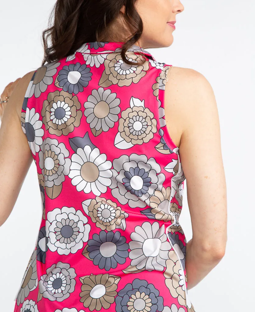New Kinona Keep it Covered Sleeveless Flower Power Top Size XS MSP$99