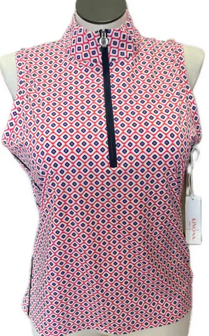 New Kinona Keep it Covered Sleeveless Golf Top - Foulard Size XL MSP$114