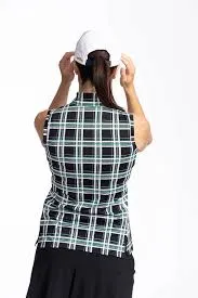 New Kinona Tartan Plaid Women's Sleeveless Golf Top MSP$114