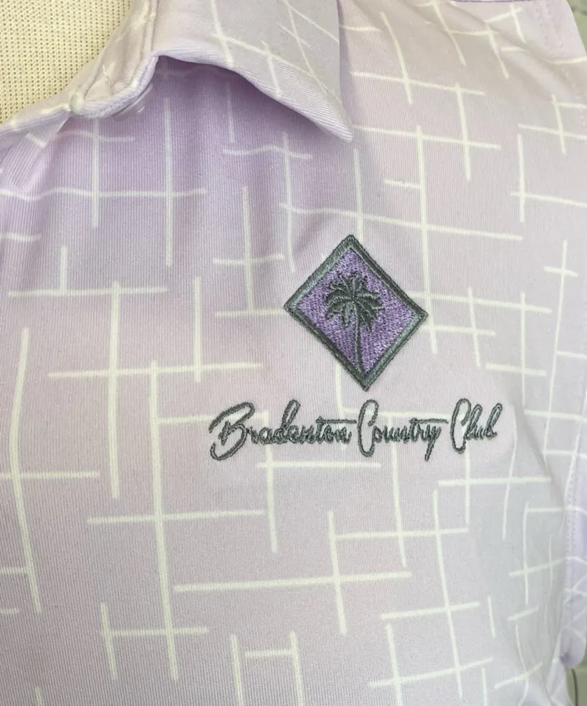 New Nike Lavender & White Grid Sleeveless Polo with Logo Size L  MSP$70