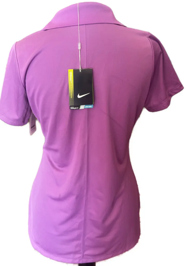 NEW Nike Women's Golf Tour Performance 5 Button Purple Short Sleeve Polo Size M MSP$70