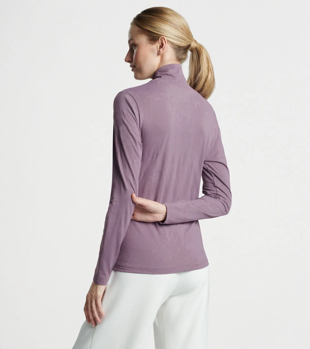 New Peter Millar Women's Mauve Stratus Baselayer Turtleneck MSP$125