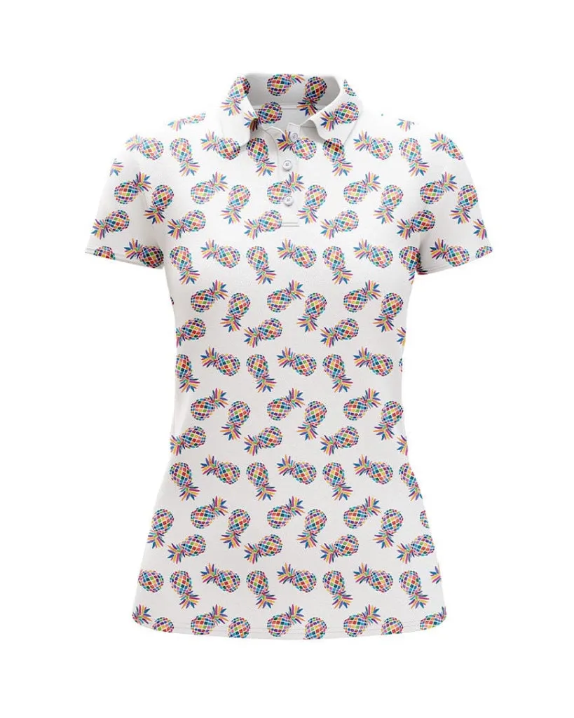 New Proud 90 Women's Pineapple Party Golf Polo MSp$79