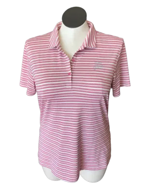 NEW Puma Women's Rose & White Striped Short Sleeved Polo Size XXL MSP$60
