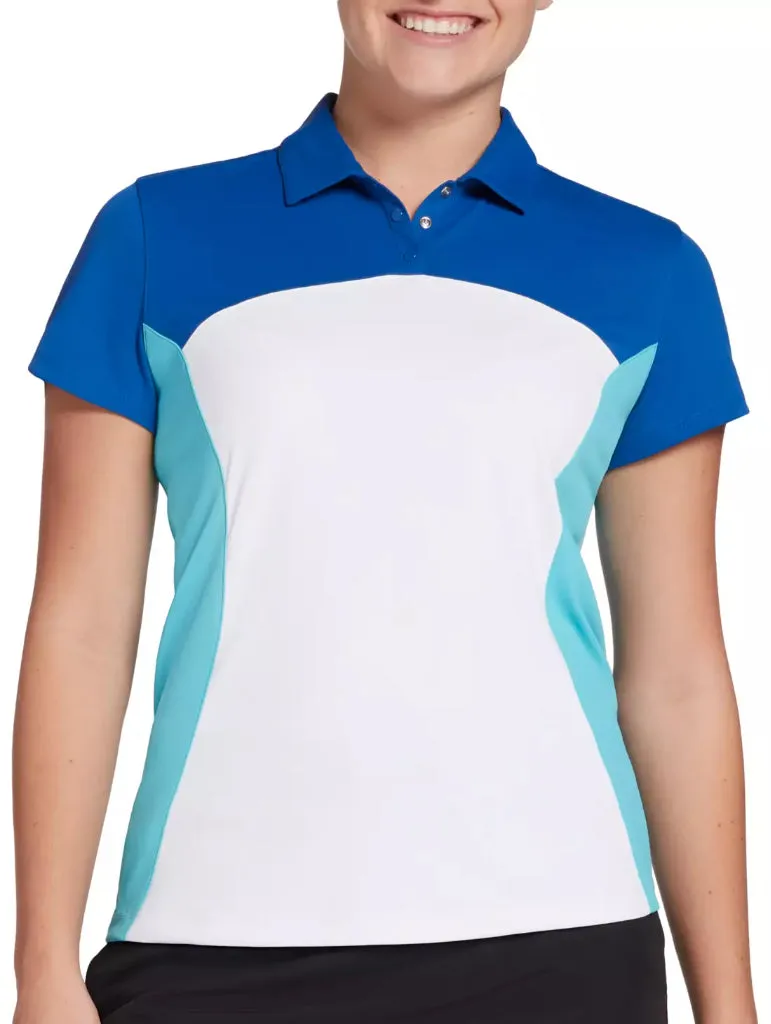 New Slazenger Blue, White & Aqua Colorblocked Polo Size XXL