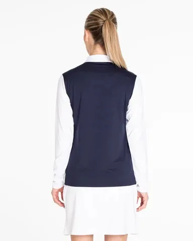New Sport Haley Chase Long Sleeve Zip Golf Top w/ Sleeve Logo Size S MSP$97