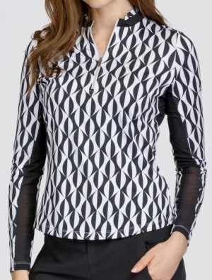 New Tail Activewear Adalane Long Sleeve Golf Top - Magnetic Geo Size XXL MSP$100