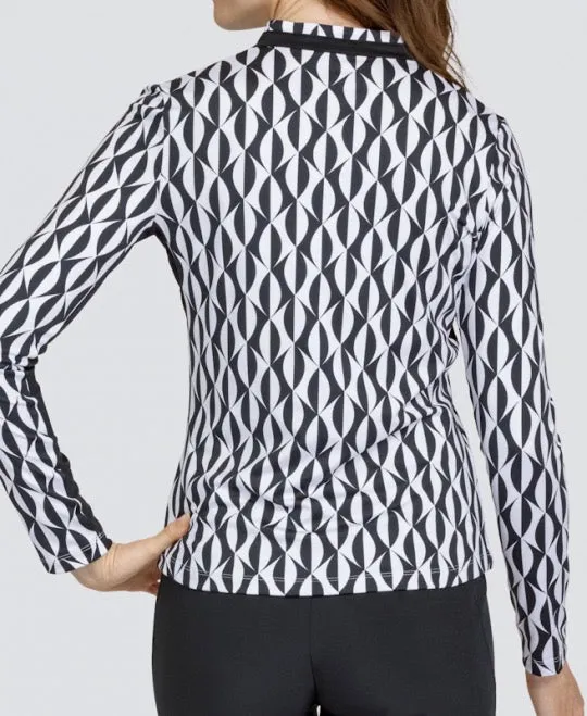 New Tail Activewear Adalane Long Sleeve Golf Top - Magnetic Geo Size XXL MSP$100