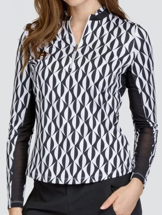 New Tail Activewear Adalane Long Sleeve Golf Top - Magnetic Geo Size XXL MSP$100