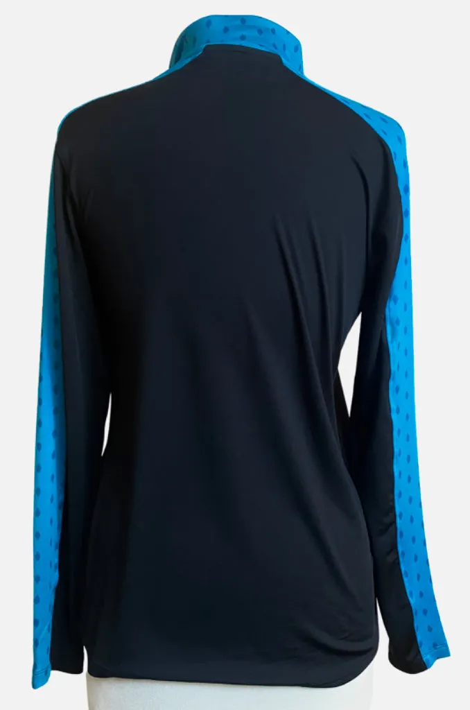 New Under Armour Zinger Black Pullover w/ Teal Patterned Details & Logo Size S  MSP$72