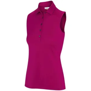 New Women's Greg Norman Sleeveless Freedom Golf Polo - Merlot